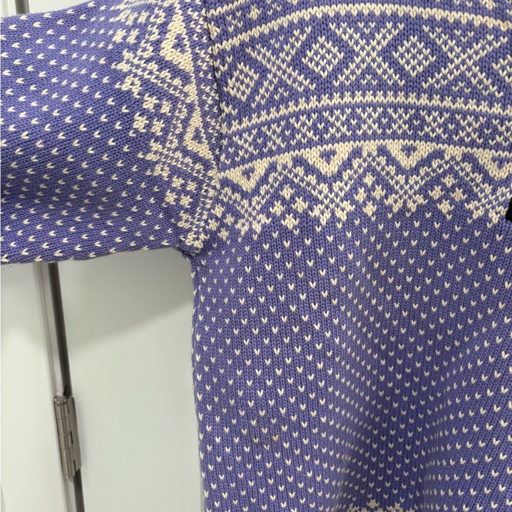 LL Bean Vintage Cotton Fair Isle Knit Sweater Size Large - Picture 4 of 12
